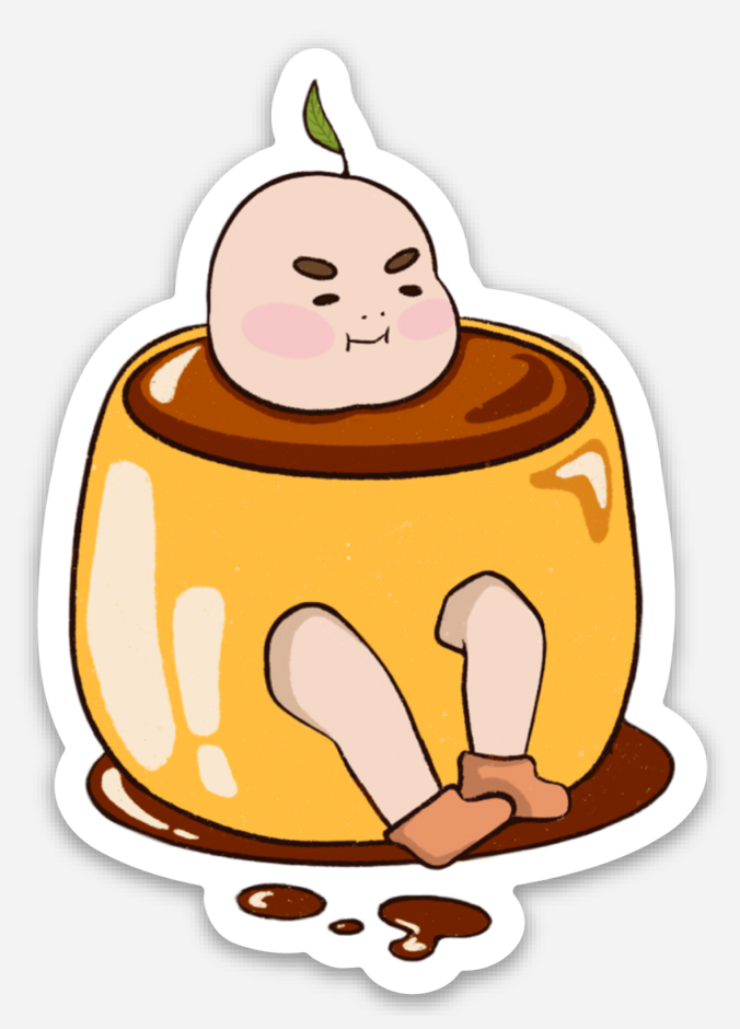 Mr. Peach Coffee Sticker