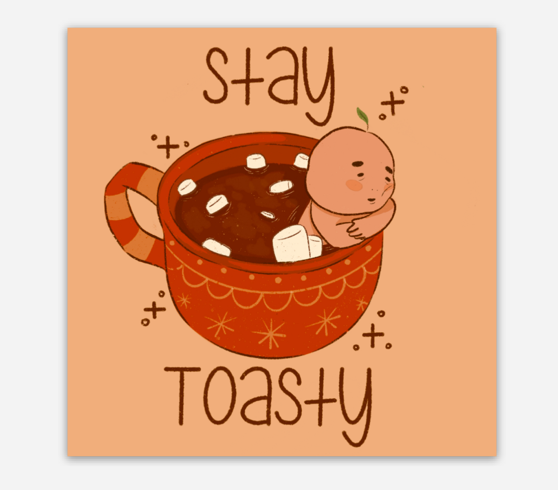 Mr. Peach Hot Chocolate Sticker