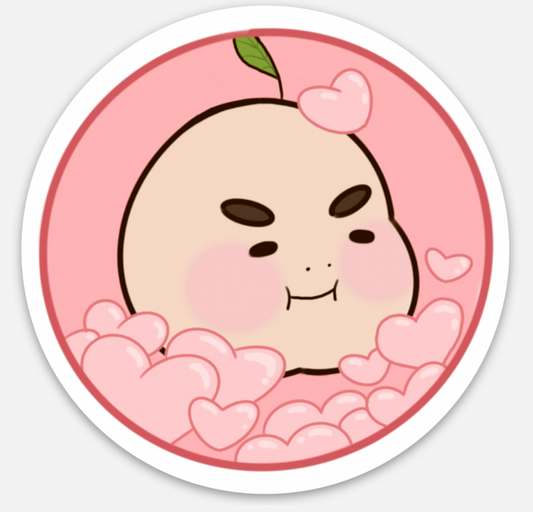Mr. Peach Heart Matching Sticker