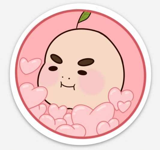Mr. Peach Matching Heart Sticker